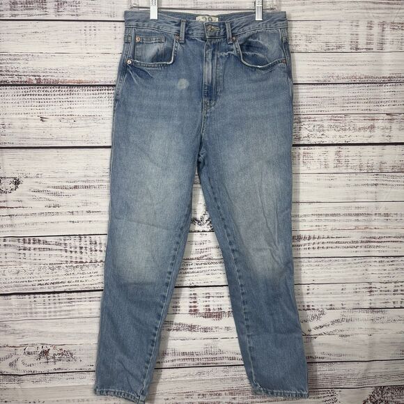 Free People We The Free Stovepipe High Rise Jean Out West Crop Distressed Sz 28 - Picture 1 of 16
